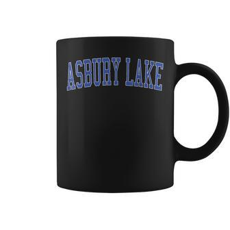 Vintage Asbury Lake Fl Distressed Blue Varsity Style Coffee Mug | Mazezy