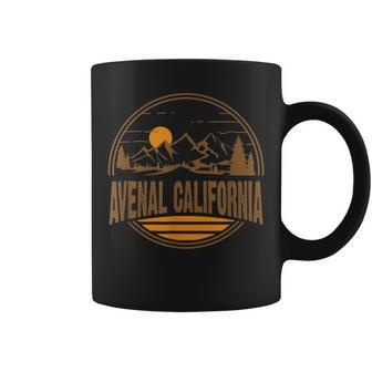Vintage Avenal California Mountain Hiking Souvenir Print Coffee Mug | Mazezy