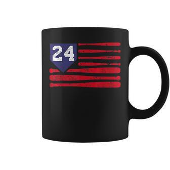 Vintage Baseball Fastpitch Softball 24 Jersey Number Coffee Mug | Mazezy