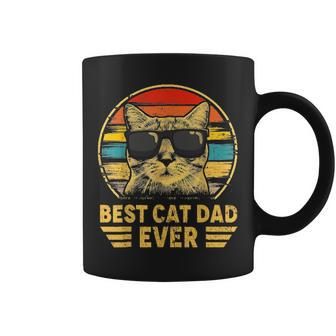 Vintage Best Cat Dad Ever Sunglasses Cat Father Day Bump Fit Coffee Mug | Mazezy