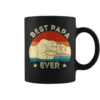 Vintage Best Papa Ever Fist Bump Funny Grandpa Fathers Day Coffee Mug | Mazezy