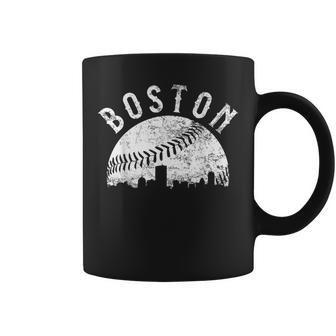 Vintage Boston Skyline Baseball Throwback For Red Game Day Coffee Mug | Mazezy