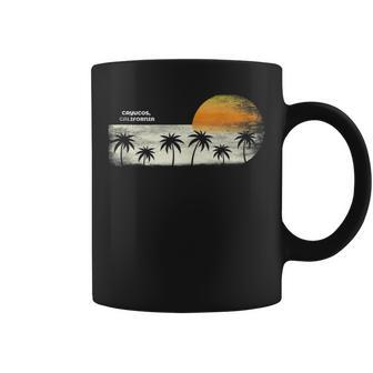 Vintage Cayucos Ca Ocean Sunset And Palm Trees Coffee Mug | Mazezy
