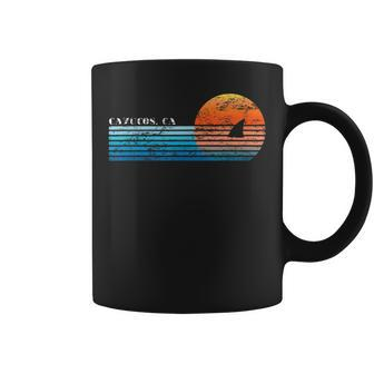 Vintage Cayucos Ca Retro 80S Shark Fin Sunset Coffee Mug | Mazezy