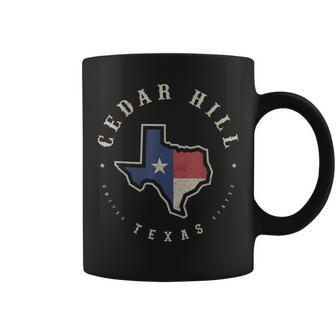 Vintage Cedar Hill Texas State Flag Map Souvenir Coffee Mug | Mazezy