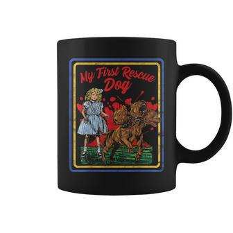 Vintage Child Game Horror Dark Humor My First Rescue Dog Coffee Mug - Seseable