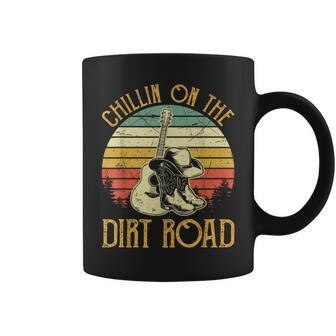 Vintage Chillin On The Dirt Road Retro Country Music Western Coffee Mug - Seseable