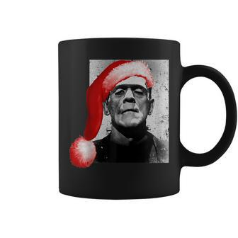 Vintage Christmas Horror Movie Santa Hat Frankenstein Christmas Coffee Mug | Mazezy