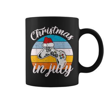 Vintage Christmas In July With A Santa Hat Controller Gaming Coffee Mug | Mazezy AU