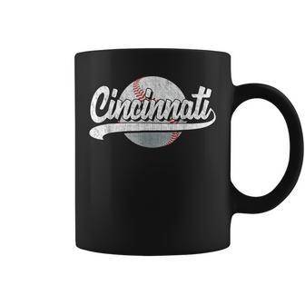 Vintage Cincinnati Graphic Funny Baseball Lover Player Retro Coffee Mug - Monsterry CA