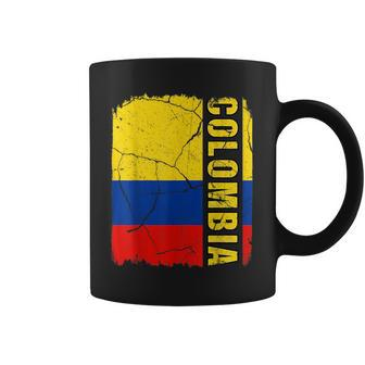 Vintage Colombian Flag Colombia Pride Roots Heritage Gift Coffee Mug - Monsterry