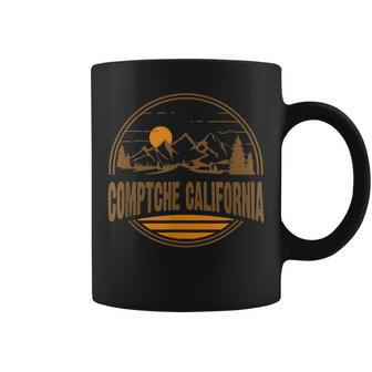 Vintage Comptche California Mountain Hiking Souvenir Print Coffee Mug | Mazezy