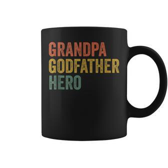Vintage Cool Grandpa Godfather Hero Apparel Funny Grandpa Coffee Mug | Mazezy