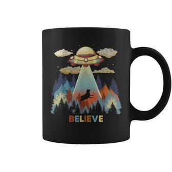 Vintage Cow Alien Abduction Area 51 Funny Ufo Alien Coffee Mug | Mazezy