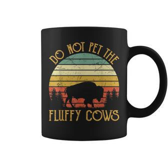 Vintage Do Not Pet The Fluffy Cows Retro Bison Buffalo Coffee Mug - Seseable