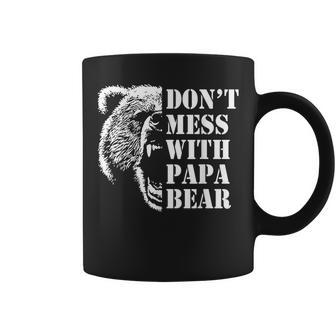 Vintage Dont Mess With Papa Bear Funny Fathers Day Coffee Mug | Mazezy AU