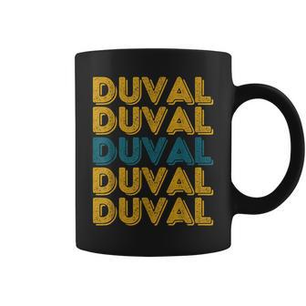Vintage Duval County Florida Retro Duval Teal And Gold Coffee Mug | Mazezy