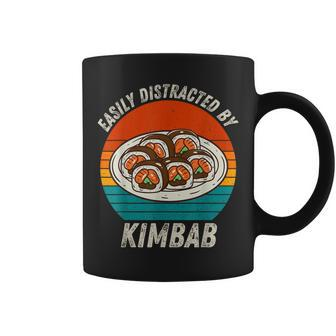 Vintage Easily Distracted By Kimbab Retro Food Lover Coffee Mug | Mazezy