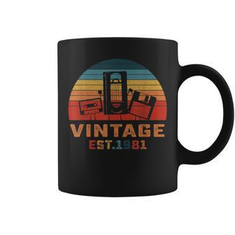 Vintage Est 1981 Cassette Tape Floppy Disk 41Th Birthday Coffee Mug | Mazezy