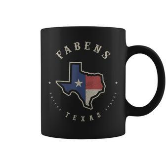 Vintage Fabens Texas State Flag Map Souvenir Coffee Mug | Mazezy