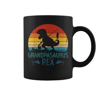 Vintage Fishing Grandpasaurus Dinosaur Rex Grandpa Saurus Gift For Mens Coffee Mug | Mazezy