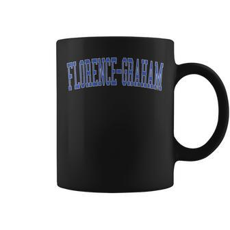Vintage Florence-Graham Ca Distressed Blue Varsity Style Coffee Mug | Mazezy