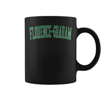 Vintage Florence-Graham Ca Distressed Green Varsity Style Coffee Mug | Mazezy
