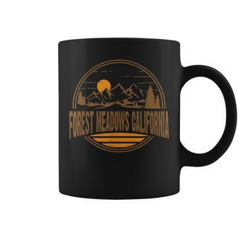 Vintage Forest Meadows California Mountain Hiking Print Coffee Mug | Mazezy