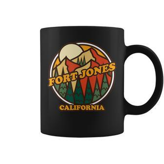 Vintage Fort Jones California Mountain Hiking Souvenir Print Coffee Mug | Mazezy