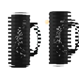 Vintage Funny Skeleton Basketball Player Dunking Halloween Basketball Funny Gifts Coffee Mug | Mazezy