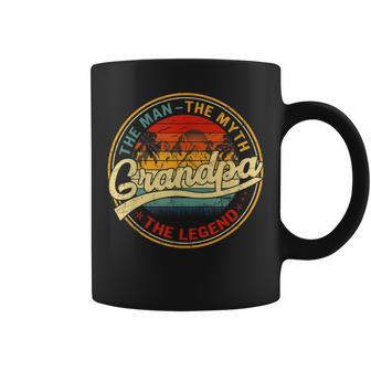 Vintage Grandpa Man Myth Legend Dad Fathers Day Gift Coffee Mug | Mazezy