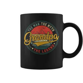 Vintage Grandpa Man Myth Legend Dad Fathers Day Gift Coffee Mug | Mazezy