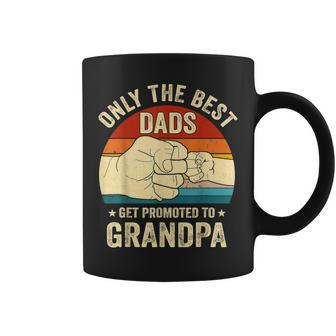 Vintage Great Dads Get Promoted To Grandpa Fist Bump Funny Coffee Mug | Mazezy