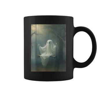 Vintage Halloween Costume Ghost Swing In The Forest Gothic Coffee Mug - Seseable