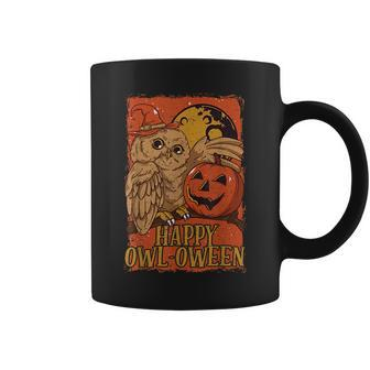Vintage Halloween Owl Graphic Halloween Funny Gifts Coffee Mug | Mazezy