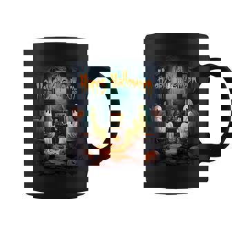Vintage Happy Halloween Scary Ghost Horror Movie Pumpkin Happy Halloween Coffee Mug | Mazezy