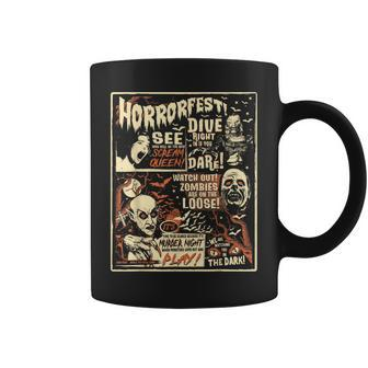 Vintage Horrorfest Poster Halloween Movie Old Time Horror Coffee Mug - Monsterry