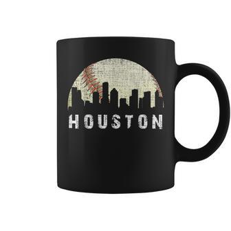 Vintage Houston Skyline City Baseball Met At Gameday Coffee Mug | Mazezy