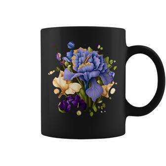 Vintage Iris Inspired Flower Plant Lover Funny Gardening Coffee Mug - Seseable