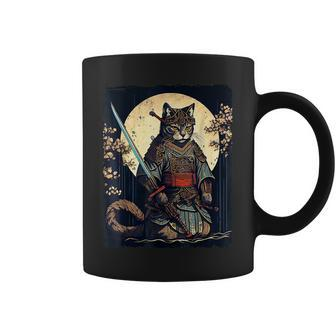 Vintage Japanese Samurai Ninja Cat Tattoo Kawaii Coffee Mug - Monsterry UK