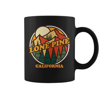Vintage Lone Pine California Mountain Hiking Souvenir Print Coffee Mug | Mazezy
