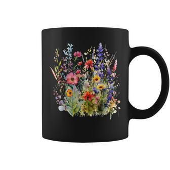 Vintage Nature Lover Botanical Floral Aesthetic Wildflowers Coffee Mug | Mazezy