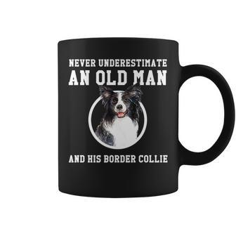 Vintage Never Underestimate An Old Man With A Border Collie Old Man Funny Gifts Coffee Mug | Mazezy