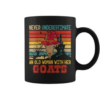 Vintage Never Underestimate An Old Woman With Her Goats Coffee Mug - Seseable
