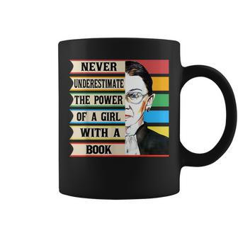 Vintage Never Underestimate The Power Of A Girl With A Book Coffee Mug | Mazezy