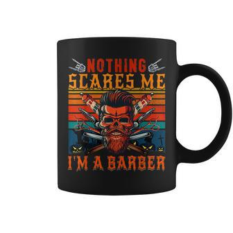 Vintage Nothing Scares Me Im A Barber Halloween Skeleton Halloween Funny Gifts Coffee Mug | Mazezy