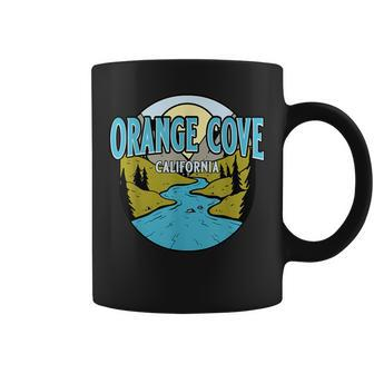 Vintage Orange Cove California River Valley Souvenir Print Coffee Mug | Mazezy