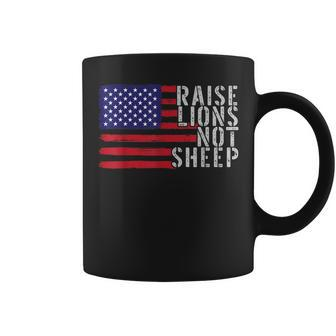 Vintage Patriotic Party Patriot Lion Raise Lions Not Sheep Coffee Mug | Mazezy