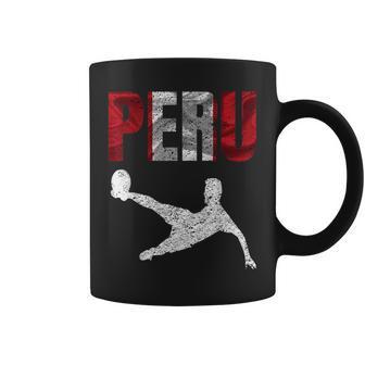 Vintage Peru Flag Peruvian Pride Soccer Football Coffee Mug | Mazezy