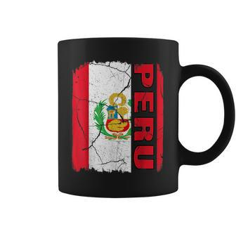 Vintage Peruvian Flag Peru Pride Roots Heritage Gift Coffee Mug - Seseable